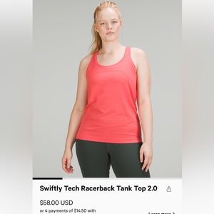 Lululemon swiftly tech racer back tank top!! Super cute and in great condition!!